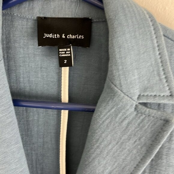 Judith and Charles Cotton-Blend Sky-Blue Blazer - Picture 3 of 8